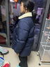 Teenie Weenie Kids小熊童裝24冬男女童仿羊羔毛翻領(lǐng)厚三防羽絨服 藏青色 160 曬單實拍圖
