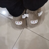 細細條 情侶卡通可愛(ài)小綿羊棉拖鞋男女冬居家包跟防滑保暖防滑月子鞋ins 全包款摩卡棕 35-36 曬單實(shí)拍圖