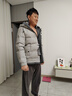 啄木鳥男士羽絨服冬季新款加厚保暖防寒羽絨衣休閑白鴨絨連帽外套男 23929白灰色 2XL 推薦【130-150斤】 曬單實(shí)拍圖