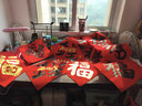 得力萬(wàn)年春節(jié)紅福字空白斗方手寫(xiě)春聯(lián)紅紙新年新款燙金圖案加厚不洇墨 【10張】空白灑金（45cm*45cm） 曬單實(shí)拍圖