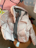 森馬羽絨服女設(shè)計感寬松撞色2024冬季新款連帽面包服潮流個性時尚 粉紅（白鴨絨）60001 150/76A/XS 曬單實拍圖