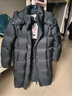 美力城【檀健次同款】長(zhǎng)款羽絨服女裝新款95%極地鵝絨外套時(shí)尚泡芙 猛石黑 XS （80-100斤） 曬單實(shí)拍圖