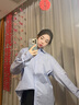 lagogo簡(jiǎn)約藍(lán)白格紋襯衫女拉谷谷2025年春季新款落肩寬松上衣外套 混色 M 曬單實(shí)拍圖