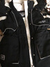 鴨鴨羽絨服女中長(cháng)款冬季新款工裝撞色韓版派克服官方高端收腰顯瘦外套 黑色 S 曬單實(shí)拍圖