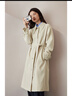 自巧（ZIQIAO）小個(gè)子氣質(zhì)通勤白風(fēng)衣外套女中長(cháng)款2023春秋新款英倫風(fēng)休閑大衣 淡米色 XS (2碼) 曬單實(shí)拍圖