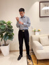 沙馳SATCHI男士長(cháng)袖襯衫春新款商務(wù)休閑高級感親膚易打理襯衣藍【蘆薈纖維】 中灰 42 (180/80kg) 曬單實(shí)拍圖
