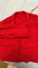 太平鳥(niǎo)女裝針織小香風(fēng)春季時(shí)髦開(kāi)衫氣質(zhì)質(zhì)感新年穿搭 紅色 M 曬單實(shí)拍圖