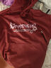 MAYBEYOND連帽衛衣男款潮牌秋冬美式帽衫港風(fēng)寬松情侶裝上衣MA47酒紅色L 曬單實(shí)拍圖