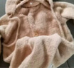 婧麒（JOYNCLEON）寶寶毛茸茸連體睡衣兒童秋裝毛絨小熊衣服超萌嬰兒搞笑家居服秋冬 駝色 【A類無(wú)骨 升級(jí)柔軟】 80cm 曬單實(shí)拍圖