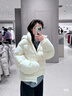 UR冬季新款女裝時(shí)尚超寬松不可拆連帽羽絨服UYU140013 米白 S(XS-S) 曬單實(shí)拍圖