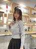 乖米豆灰色polo領(lǐng)翻領(lǐng)針織打底衫內(nèi)搭女裝秋冬修身緊身短款毛衣正肩上衣 灰色 L 曬單實(shí)拍圖