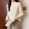 乖米豆大碼慵懶半高領(lǐng)針織毛衣女秋冬新款微胖mm寬松遮肉顯瘦內(nèi)搭上衣潮 奶白色【寬松/小個子/輕熟法式小 M 【建議96-105斤】 曬單實(shí)拍圖