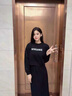 RUIQIUER連衣裙女春秋季新款女裝港風(fēng)小眾百搭寬松套頭衛(wèi)衣休閑套裝裙子 上衣+裙子 S 曬單實(shí)拍圖