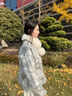 JK&JS【風(fēng)望川】人絲肌理提花 水貂毛夾棉外套新中式棉襖短款棉衣 松煙灰 S 曬單實(shí)拍圖