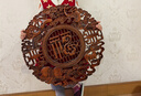 沃皓（wohao）東陽木雕香樟木掛件圓中式客廳裝飾玄關實木鏤空壁掛裝飾畫掛畫 直徑58CM福(仿古色) 曬單實拍圖