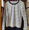 品彩（PinCai）長(cháng)袖T恤女條紋圓領(lǐng)洋氣上衣簡(jiǎn)約內搭打底衫P143T2030 曬單實(shí)拍圖