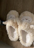 名創(chuàng)優(yōu)品（MINISO）棉拖鞋女小羊咩咩秋冬防滑包跟拖鞋保暖毛絨可愛月子家居情侶鞋 黃色【半包跟款】 40-41 (270mm) 【適合39/40碼穿】 曬單實拍圖