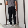 AJ ARMANI JEANS阿瑪歐洲牛仔褲男秋冬加絨加厚修身小腳彈力男裝黑色休閑長褲子 K683-1款加絨-黑色 35 曬單實拍圖