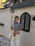 ELAND【臻棉T】衣戀T恤女學(xué)院風(fēng)圓領(lǐng)寬松舒適短袖上衣25夏季新款 藏青色(59)Navy M /165 曬單實(shí)拍圖