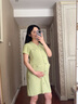 Sellynear孕婦裙子連衣裙2025春季新款高級感香草綠小香風(fēng)針織裙 香草綠 L 曬單實(shí)拍圖