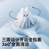 taoqibaby兒童三面含氟牙刷軟毛1-3歲嬰幼兒乳牙刷寶寶專用包裹式u型牙刷 【2支裝】藍色+黃色（贈收納盒） 曬單實拍圖