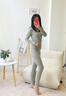 Charm Kendo無痕貼身保暖內(nèi)衣女士緊身打底內(nèi)穿美體純色冬季抗寒抑菌保暖套裝 艾草綠 L 送女友送老婆 (100-120斤) 曬單實(shí)拍圖