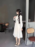 AEMAPE中式改良旗袍加絨連衣裙女2025春秋新款新國風打底裙子女裝 MX-A249_米白色常規(guī) L 曬單實拍圖