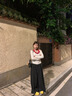 LDBE辣妹風長袖T恤女美式短款兩件套掛脖上衣秋冬修身收腰小眾設計感 杏色兩件套 L 曬單實拍圖