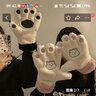 Shiftend冬季可愛(ài)小熊女手套冬天騎行戶(hù)外加絨學(xué)生保暖防寒毛茸茸熊爪手套 卡其色 熊爪手套 曬單實(shí)拍圖