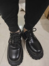 特磊錫巴黎米奇大頭厚底增高牛皮透氣高級感小眾英倫風(fēng)德比正裝休閑皮鞋 黑色 -皮鞋碼 42 (260mm) 【=運動(dòng)鞋43】 曬單實(shí)拍圖