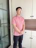 沙馳SATCHI男士短袖t恤夏款三防涼感透氣商務(wù)polo翻領(lǐng)體恤衫【易打理面料】 粉紅 XL 52/180 曬單實拍圖