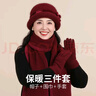 恒源祥中老年毛線(xiàn)帽子女士秋冬季保暖加絨媽媽奶奶兔毛針織帽  花朵款 曬單實(shí)拍圖