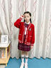迪士尼（Disney）女大童jk套裝春款2025新款小女孩長(zhǎng)袖開(kāi)衫毛衣學(xué)院風(fēng)百褶裙三件套 紅色三件套(開(kāi)衫+襯衫+裙子) 120 CM 建議身高110-120cm5-6歲 曬單實(shí)拍圖
