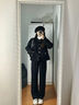 JEANSWEST CLUB真維斯闊腿褲女秋冬季雪尼爾時(shí)尚垂感加絨加厚小個(gè)子顯瘦直筒褲子 曬單實(shí)拍圖