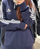 adidas休閑連帽拉鏈夾克外套男裝阿迪達(dá)斯官方輕運(yùn)動GK9033 傳奇墨水藍(lán)/白 XL A 曬單實(shí)拍圖
