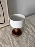 佳億廚連法式陶瓷高腳杯香薰蠟燭臺復古蛋糕零食杯裝飾氛圍感輕奢高檔擺件 素顏棕色葫蘆高腳杯 曬單實(shí)拍圖