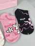 JKN粉色襪子女春夏船襪防滑不掉跟ins淺口隱形襪可愛(ài)日系女神節送禮 粉色花卉- 5雙 均碼 曬單實(shí)拍圖