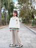 優(yōu)優(yōu)1點(diǎn)（Yoyo one）女童春秋套裝2025新款女大童女孩衛(wèi)衣學(xué)院風(fēng)秋季洋氣春款兒童秋裝 15188咖色4948米白 160cm 曬單實(shí)拍圖