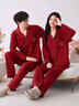 貓人100%純棉情侶睡衣女秋冬季長(cháng)袖結婚新婚全棉男士大碼家居服套裝 紅色9516 XL 男(建議130-150斤) 曬單實(shí)拍圖