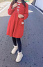 G.DUCKKIDS小黃鴨女童連衣裙紅色冬季中國風(fēng)女大童秋冬款公主裙加絨加厚裙子 紅色 贈圖片同款包包 120 cm 曬單實(shí)拍圖