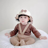 G.DUCKKIDS小黃鴨嬰兒帽子春秋款女寶寶蝴蝶結漁夫帽遮陽(yáng)防風(fēng)嬰幼兒公主小月 米白色 3-12個(gè)月(帽圍42-45cm)僅供參考 曬單實(shí)拍圖