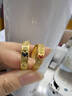 中國(guó)黃金（CHINA GOLD）黃金對(duì)戒足金琺瑯福字戒指訂婚結(jié)婚三金送父母老婆七夕情人節(jié)禮物 男戒約6.33g 曬單實(shí)拍圖