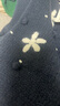 伊芙麗（eifini）伊芙麗圓領(lǐng)手工刺繡毛球毛衣外套女2024秋季新款重工設(shè)計(jì)感針織衫 藏青 XL 曬單實(shí)拍圖