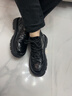 皓頓（HAUT TON）【明星同款】男士馬丁靴新款真皮高幫工裝靴厚底機車(chē)皮靴中筒男靴 黑色 41 適合運動(dòng)鞋42碼 曬單實(shí)拍圖