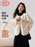 浪莎仿羊羔絨外套女秋冬新款韓版顆粒絨圓領(lǐng)開(kāi)衫上衣 曬單實(shí)拍圖