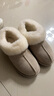 內泊【御寒保暖】羊皮毛一體毛拖鞋女冬季室內外穿乳膠防滑包跟男沙39 曬單實(shí)拍圖