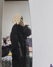 韓璐嬌（hanlujiao）黑金羽絨棉服女2024年冬季新款韓版寬松長款過膝棉衣加厚棉襖外套 黑色（升級加厚款） S 【建議80-105斤】 曬單實拍圖