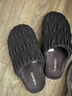 遠港男士牛筋底抗菌艾草棉拖鞋秋冬季居家防滑家居室內女保暖毛絨冬天 紳士灰 42-43 (適合41-42腳) 曬單實(shí)拍圖
