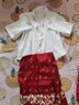 韞舜兒童馬面裙?jié)h服男童女童春夏季女孩國(guó)學(xué)服中國(guó)風(fēng)古裝舞臺(tái)表演出服 紅色 【鶴鳴九洲】 140cm 曬單實(shí)拍圖