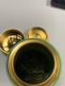 龍泉青瓷創(chuàng)意中號(hào)金屬蓋密封茶葉罐陶瓷辦公室家用儲(chǔ)物罐普洱鐵觀音醒茶罐 弟窯梅子青 曬單實(shí)拍圖